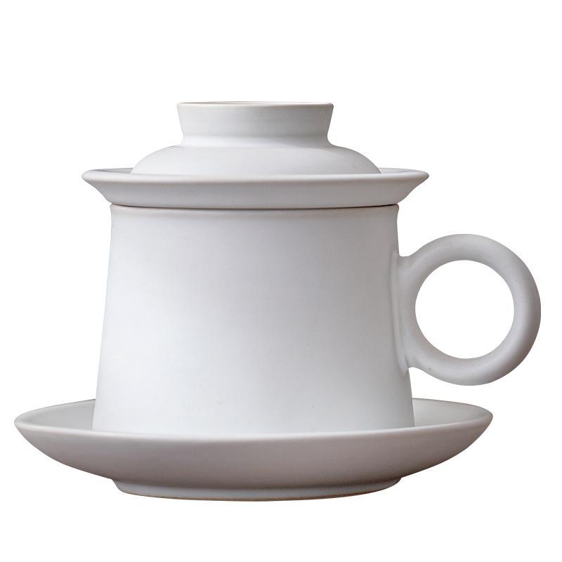 Premium ceramic coffee cup tea separation mug exquisite latte cup afternoon flower tea cup office water cup