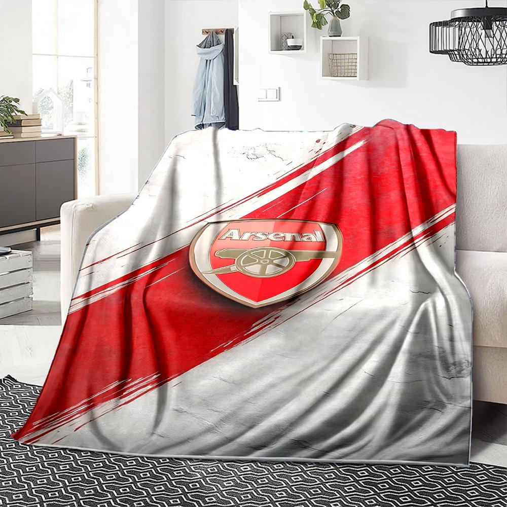 Arsenal Football Club Wappen Decken Flanell Bedruckt Atmungsaktiv Warm Überwurfdecke für Zuhause Büro Bettwäsche 0708a27