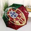 Portugal Football team Print Automatic Umbrella, 8 Rib Iron Frame, Plastic Handle, Suitable for Outdoor Travel &Daily , Ideal Gift