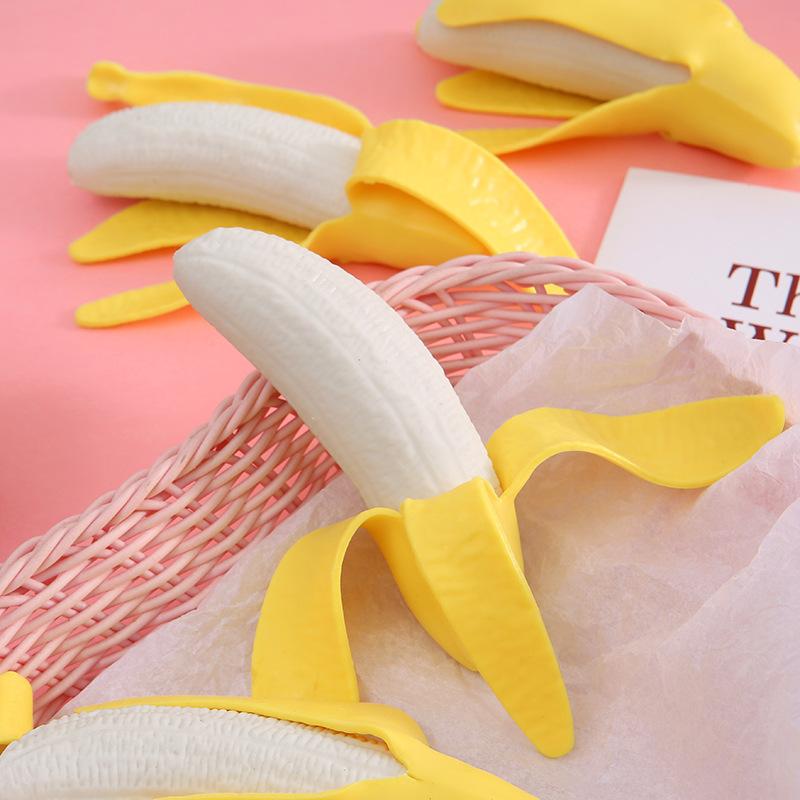 Cute Fruit Squishy Stress Balls Fidget Sensory Toy Squeeze Stress Relief Hand Toy Anti-Anxiety Banana Stretchy Slow Rising Toy