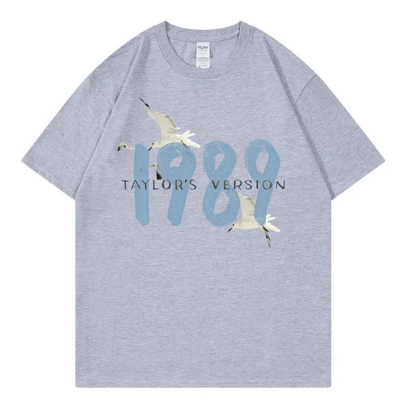 Taylor Swifts 1989 T-Shirts Unisex Damen T-Shirt Geschenk Fans Musikkonzert Kurzarm Unisex Streetwear Kleidung Übergroßes T-Shirt Unisex