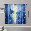 2pcs   Curtains Digital Printed 2D Print Blue Dolphin Print Machine Washable Polyester (without Rod) Art Deco Festive Use for