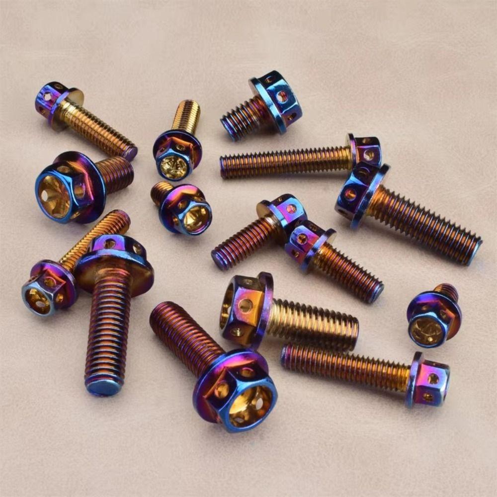 10/15/20/25/30/35/40/45/50/60 Titanium Flange With Drilled Holes Hex Head Bolts Motorcycle