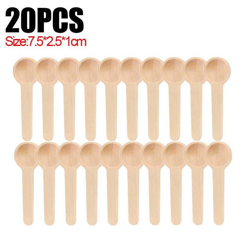 10/30PCS Mini Wooden Spoons Round Head Coffee Honey Tea Spoon Kitchen Natural Wood Sugar Salt Condiment Scoop Reusable Tableware
