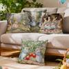 Easter Spring Bunny Cushions Pillowcase Polyester Cushion Cover Throw Pillow Pillowcover Home Car Sofa Decor