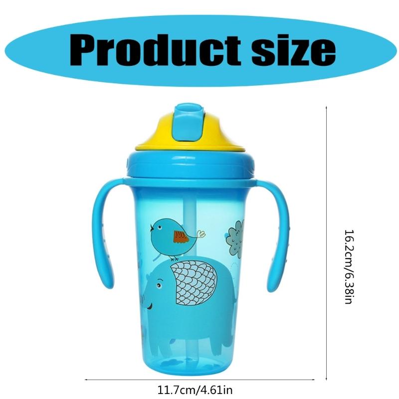 Twin Handle Baby Water Bottle Large Capacity Safe Training Drink Cup for Infants Learning To Drink Independently