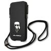Hülle für iPhone 12 Karl Lagerfeld Ikonik Saffiano Schwarz