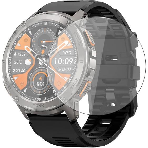 [3 Pack] Compatible for KOSPET Tank T3 Smart Watch Tempered Glass Screen Protector, 9H Hardness, Anti-Scratch, Anti-Fingerprint, Anti-Bubble Easy