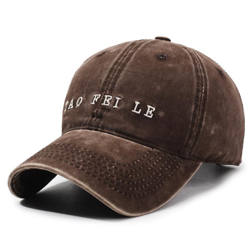 Fashion Letter Embroidery Cap Personalized Baseball Cap Men'S And Women'S Outdoor Sunshade Versatile Washed Hat Tide