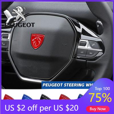2026 Hot Car Sticker For Peugeot 207 3008 206 208 308 5008 407 508 307 4008 2008 1pcs Car Steering Wheel Center Badge Cover Embl