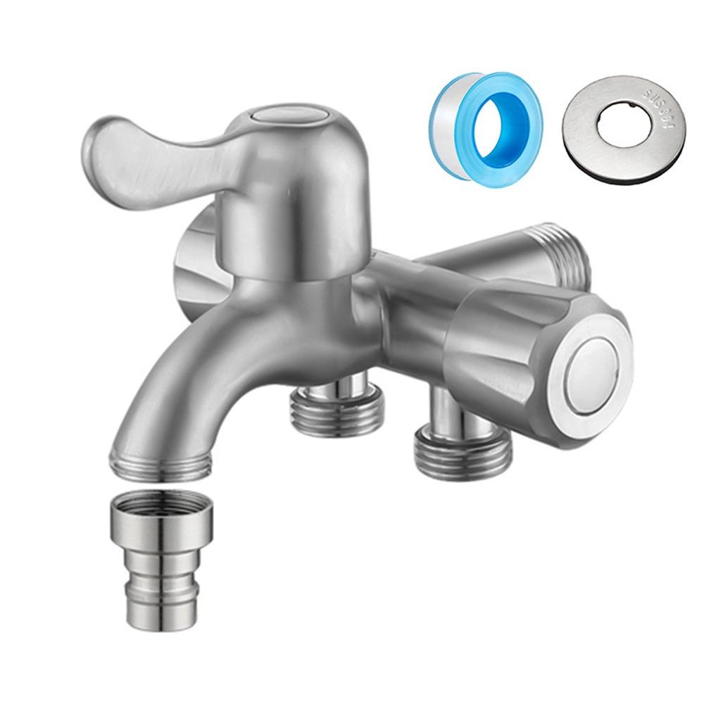 One In Three Out Stainless Steel Faucet with Tape Angle Valve Faucet  Domestic Use