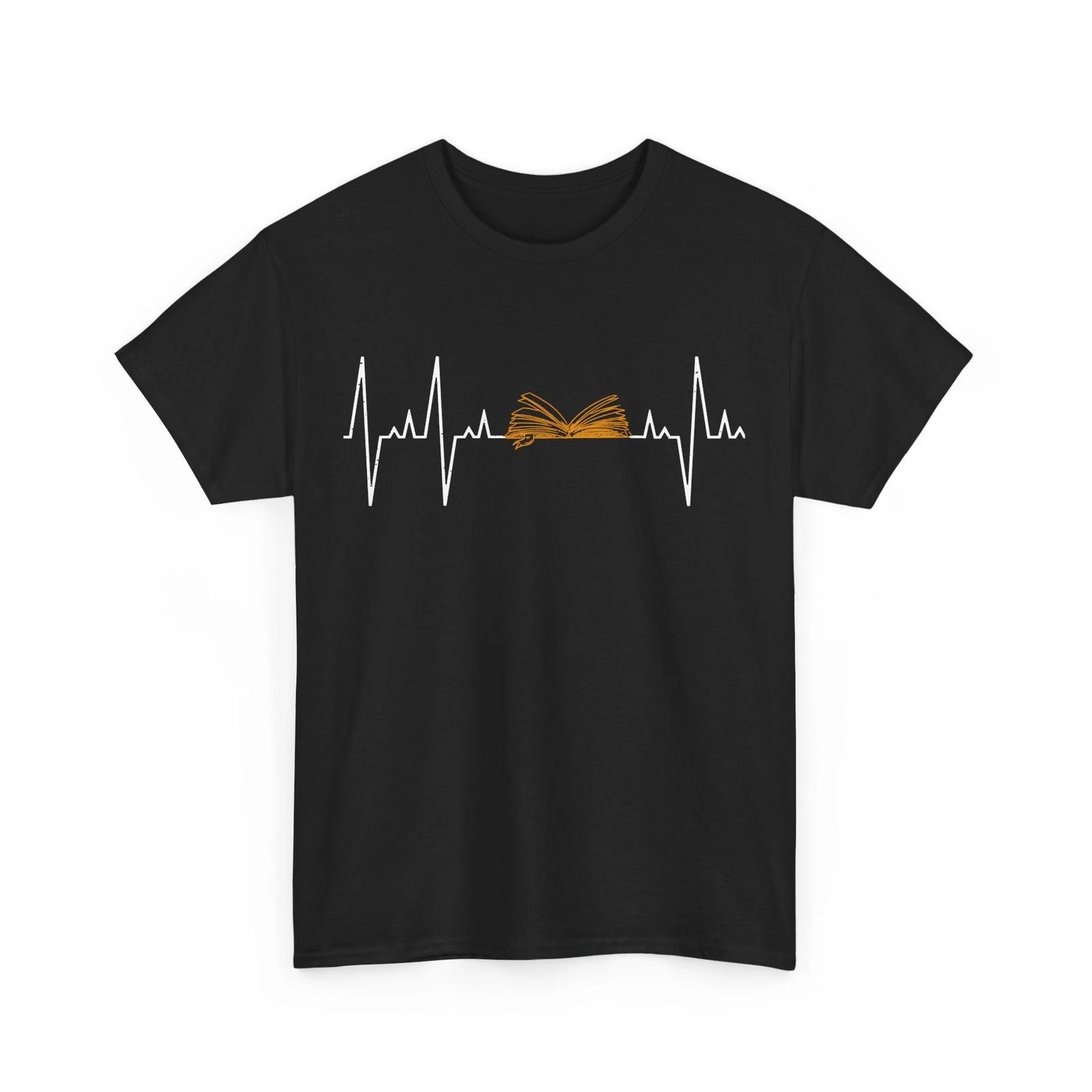 

Reader Shirt, Book Heartbeat Chart Reading Books Lovers Bookish T-shirt L
