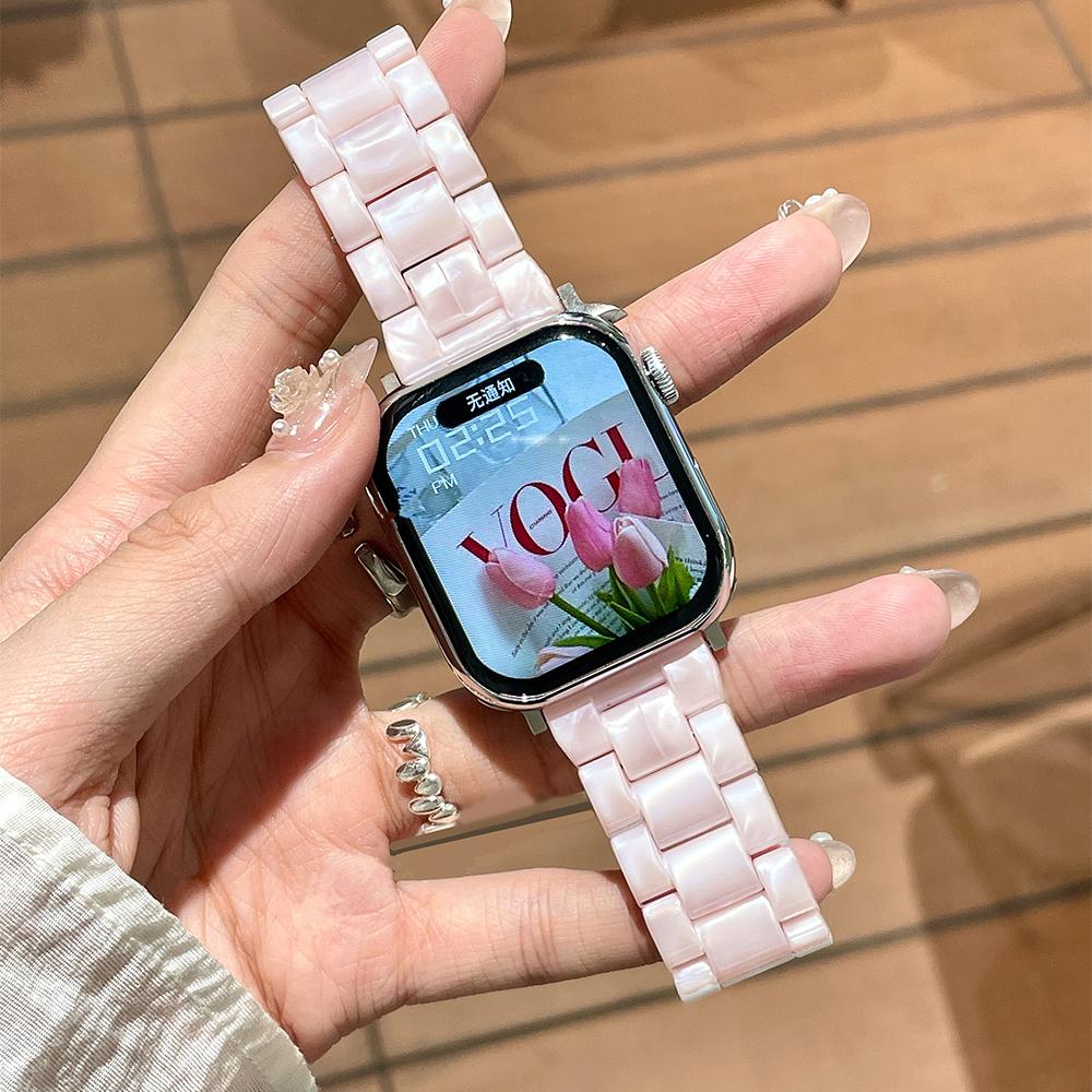 Laser Transparent Acrylic Strap for Apple Watch Band 42mm 46 41 38 45 44 49 40mm Women Bracelet for iWatch Series 10 9 8 7 6 5