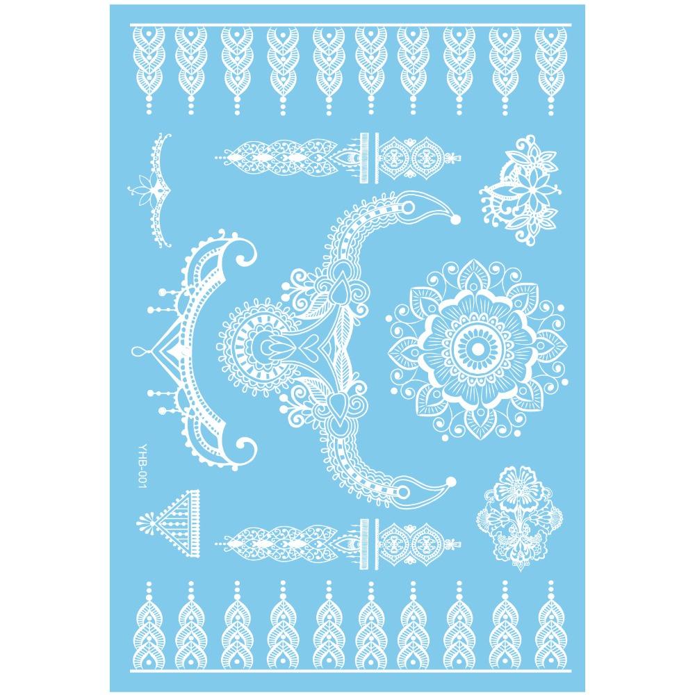 

Long-lasting White Tattoo Stickers Lace Flower Butterfly Tattoo Stickers Body Art Tattoo Festival Style 1