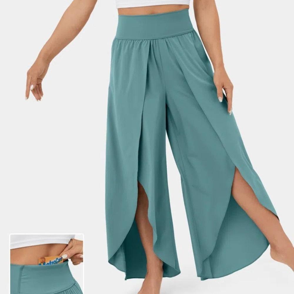 Summer women's loose trousers made of solid linen that are breathable and comfortable