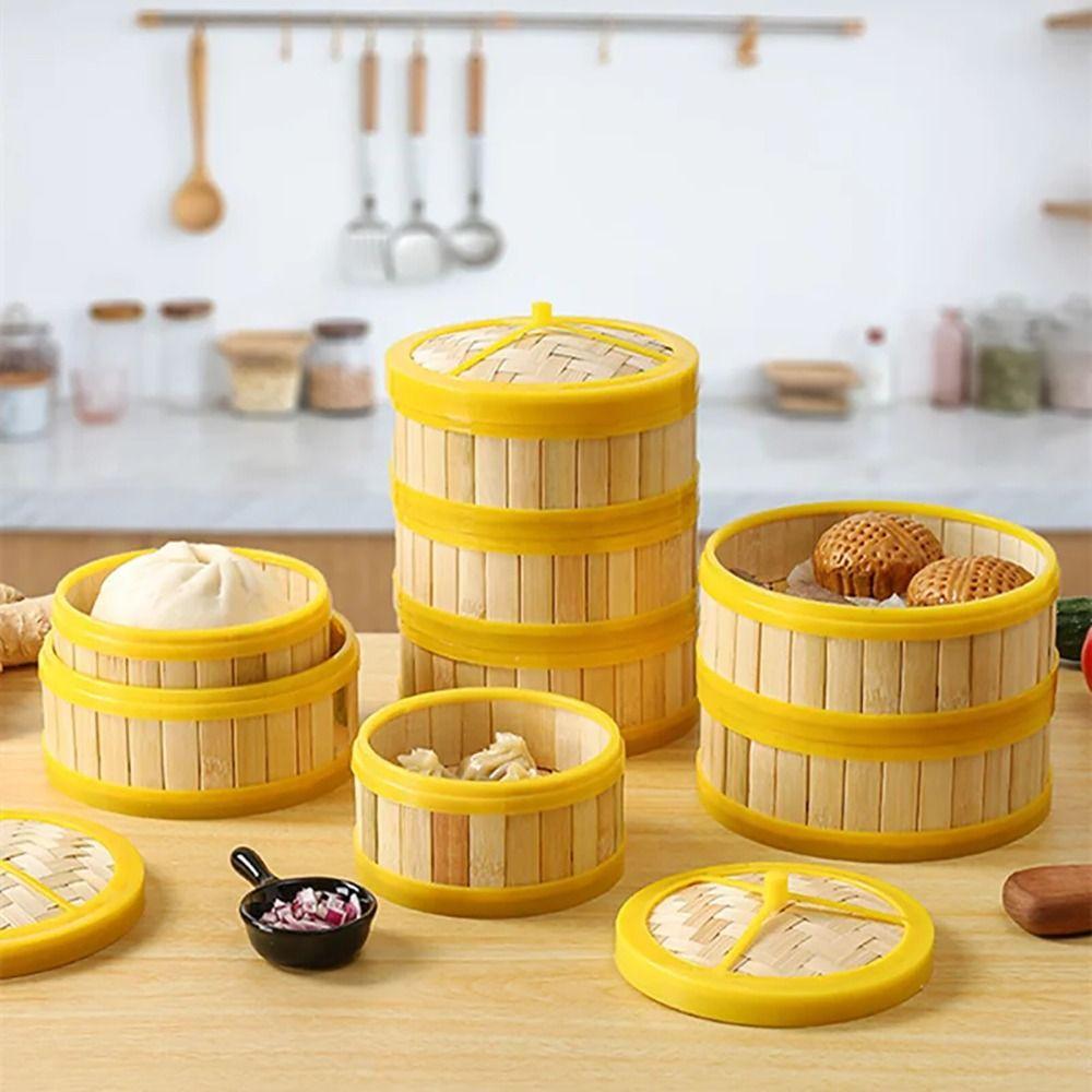 1 Stück Handgefertigter Dampfgarer-Korb mit Deckel Knödel-Dampfgarer Neues Küchengeschirr Chinesische Essenszubereitung