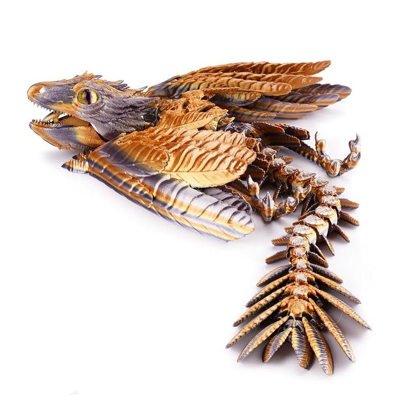 22cm Mode 3D Gedruckte Gefiederte Wyvern Drachen Figuren Mehrgelenkig Beweglich Simulation Drachen Handwerk Haus Schreibtisch Verzierung