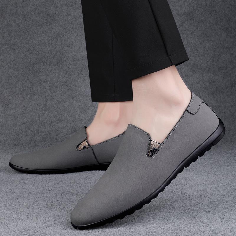 Men's Shoes 2025 Summer New Men's Simple Style Versatile Comfortable Casual Leather Shoes Soft Sole Non-slip Foot Driving Shoes