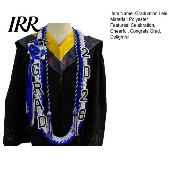 2026 Graduate Cord Graduation Leis And Honor Set Handmade 4-Braided Ribbon Lei Modern Party Necklace for Class of High School College Decor