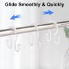 Shower Curtain Hooks, 12 Pcs Clear Shower Curtain Rings, Plastic Glide Roller Shower Hooks, Rust Proof Anti-Drop Shower Rings, Smooth Sliding Double