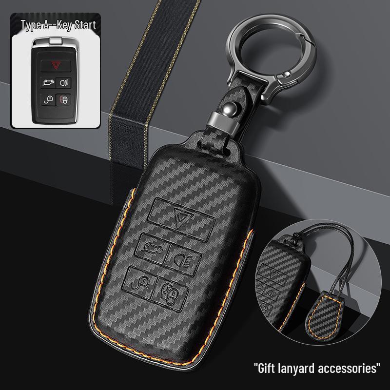 Land Rover Range Rover Key Case for Sport, Velar, Evoque, Discovery 4/5 & Discovery Sport - Carbon Fiber Shell Keychain.
