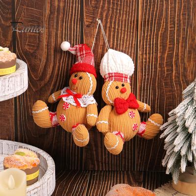 Weihnachtsdekoration, Puppenanhänger, Ornamente, Baumwolle, gefüllt, Weihnachtsbaum, Plüschanhänger, Lebkuchenmann, Heimdekoration
