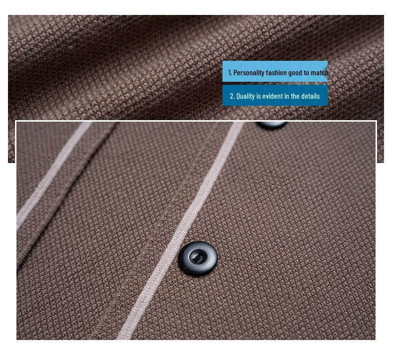 Men's Slim Fit Spring/Autumn Knit Cardigan with Pockets - Solid Color Korean Style Outerwear