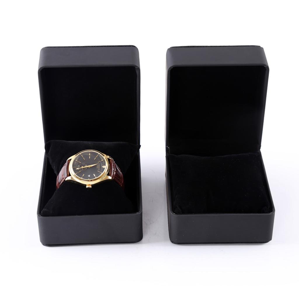 Watch Box Cardboard Case Bangle Bracelet Wrist Watch Jewelry Present Black Gift Box Square Watch Box