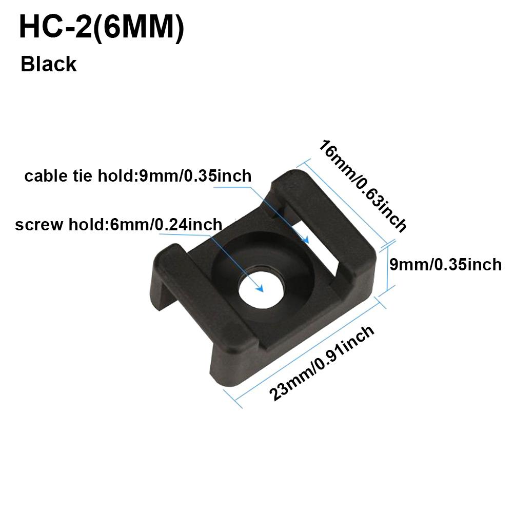 Saddle Cable ties base mount holder Wire Fixing Clamp Screw Holes mounter HC-0~ HC-7,HC-1S~HC~2S, Cable and Wire management cable organizer