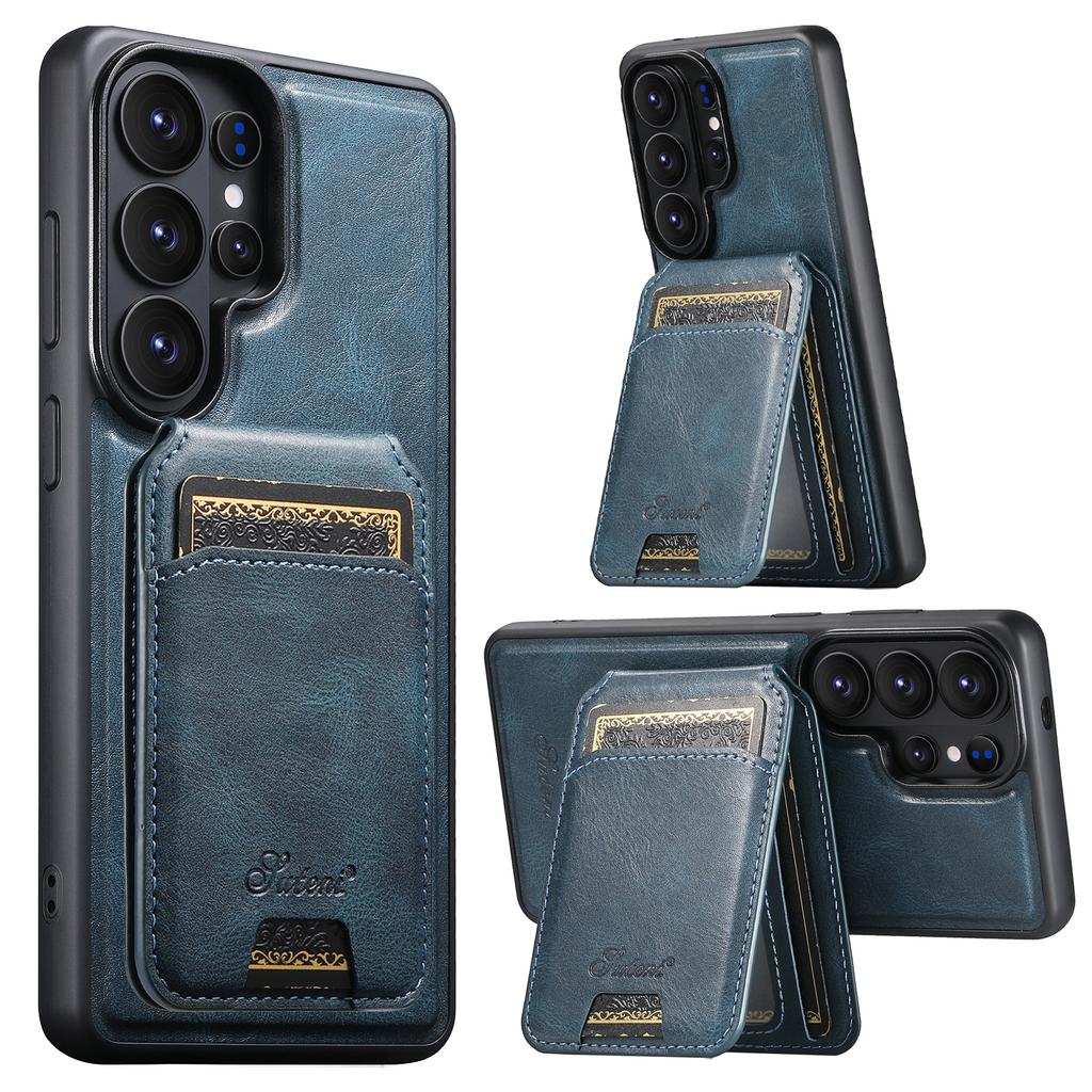2 In 1 Detachable Oil Wax Pattern Magnetic Leather Phone Case for Samsung S26 Ultra S25 Plus S24 S23 S22 Wireless Charging Cover