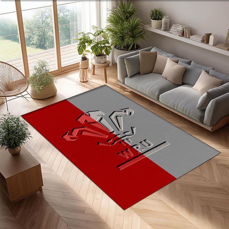 Tappeto in Velluto di Cristallo Rugby Galles Morbido Anti?Tappetino Antiscivolo Comodo per Casa Soggiorno Camera da Letto Tappeto Decorativo