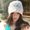 Retro High-end Hollow Cold Hat Knitted Bag Head Hat Women's Summer Double-layer Face Small Big Head Circumference Stacking Hat