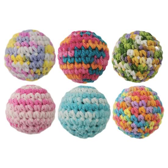 Interactive Cat Toys, Wool Crocheted Ball, Bite-Resistant Teaser Ball for Scratching Chasing, Plush Safe Toy for Cats