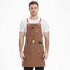 Canvas Work Aprons for Men Women, Cooking Aprons with Adjustable Strap and 3 Pockets, Apron for Server Kitchen Cooking Baking Artist Painting