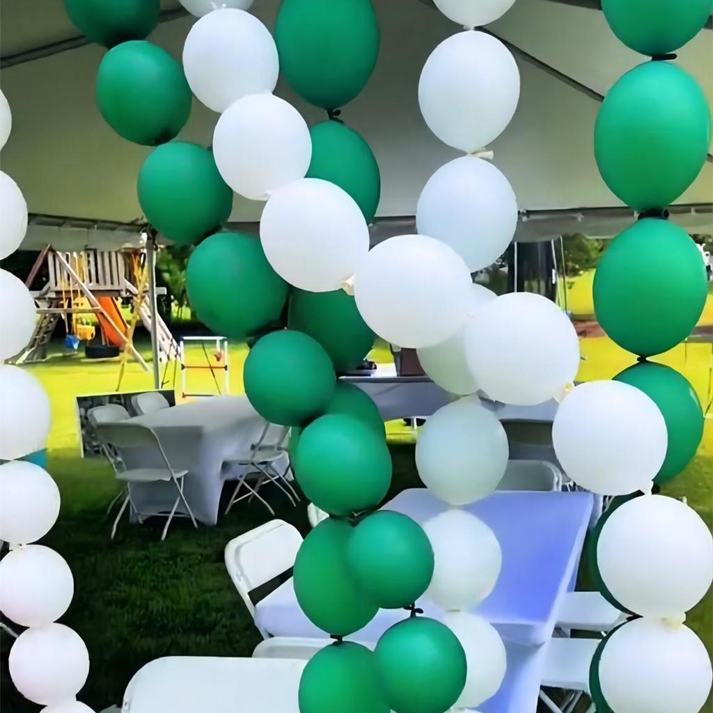 Zelenobílý balonový řetízek Venkovní dekorace na párty Dlouhý řetízkový dekor na narozeninovou oslavu Dětské miminko Latexový balonový řetízek
