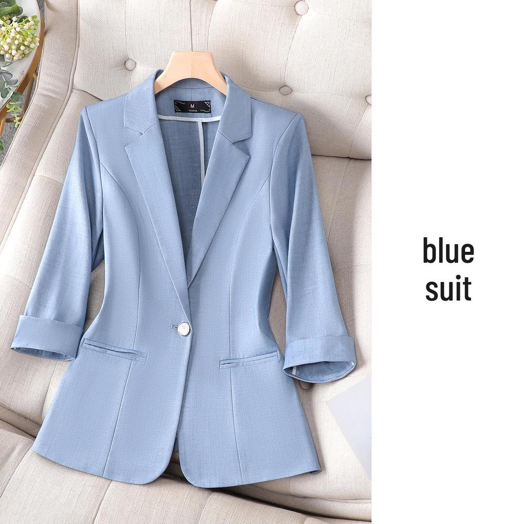 2026 Spring/Summer Women's Mid-Sleeve Blazer - Slim Fit, Professional Formal Workwear