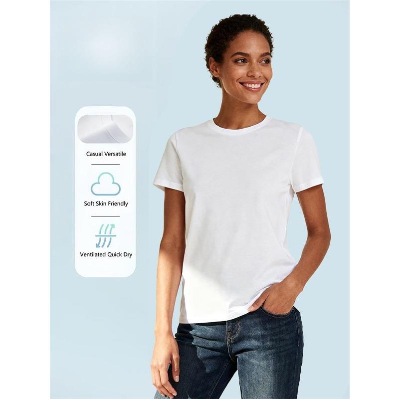 European Size Women's White Short Sleeve T-Shirt, Dachshund & Red Heart Print, Casual Crew Neck, Slight Stretch Summer Top