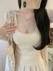 #Early Autumn New Pure Lace Splicing U-neck Sling Vest Slim and Thin Women's Fixed Belt Chest Pad