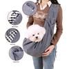 Foldable Gray Pet Messenger Bag - Portable & Breathable Travel Backpack for Medium Dogs