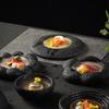 Kreativní japonské molekulární cuisine Nádobí Představeno Mísa talíř ve tvaru meteoritu Koncept se suchým ledem Západní talíř Prémiový tác