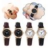 Soft Leather Strap Student Wristwatch Round Dial Quartz Clock  For Men and Women