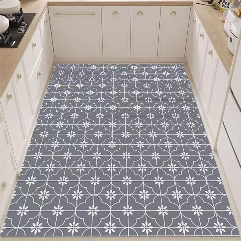 Pvc Leather Washable Kitchen Floor Mat Scrubbable Waterproof Non-Slip Carpet Dirt-Resistant Oil-Resistant Scratch-Resistant Rug