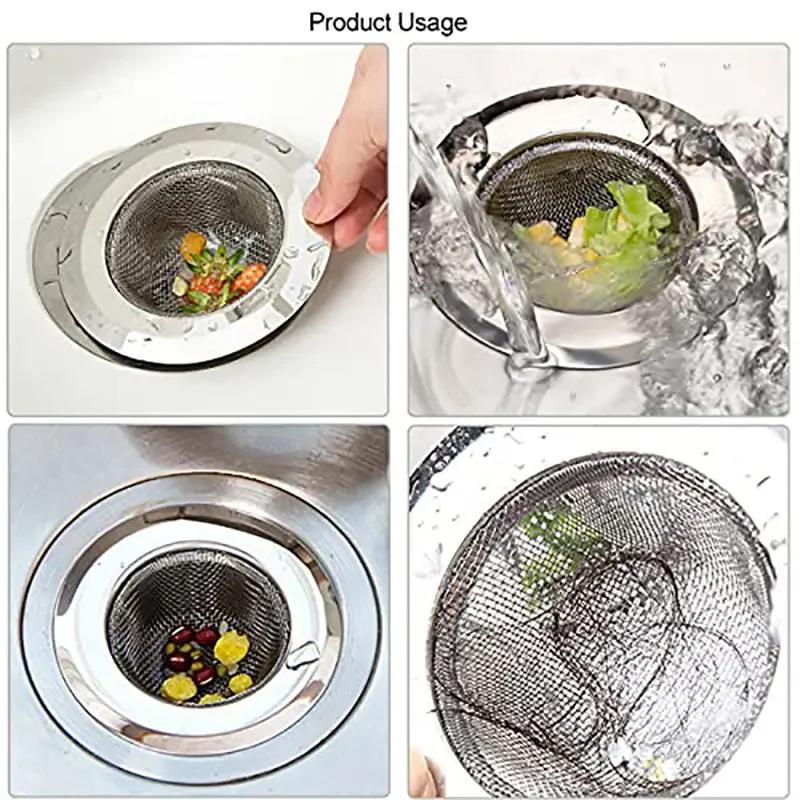1PC Kitchen Sink Strainer Stainless Steel Filter Mesh Removable Kitchen Sink Drain Strainer Bathroom Laundry Hair Catche Stopper
