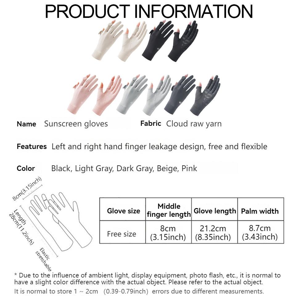 1Pair Summer Sun-protective Gloves Flip Your Fingers To Touch The Screen Breathable Raw Yarn Cycling UV Protection Gloves