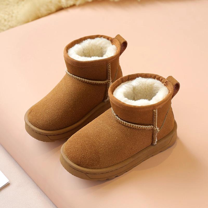 Children's snow boots 2025 new winter non-slip girls' cotton shoes thickened warm shoes velvet cold-resistant boys' boots