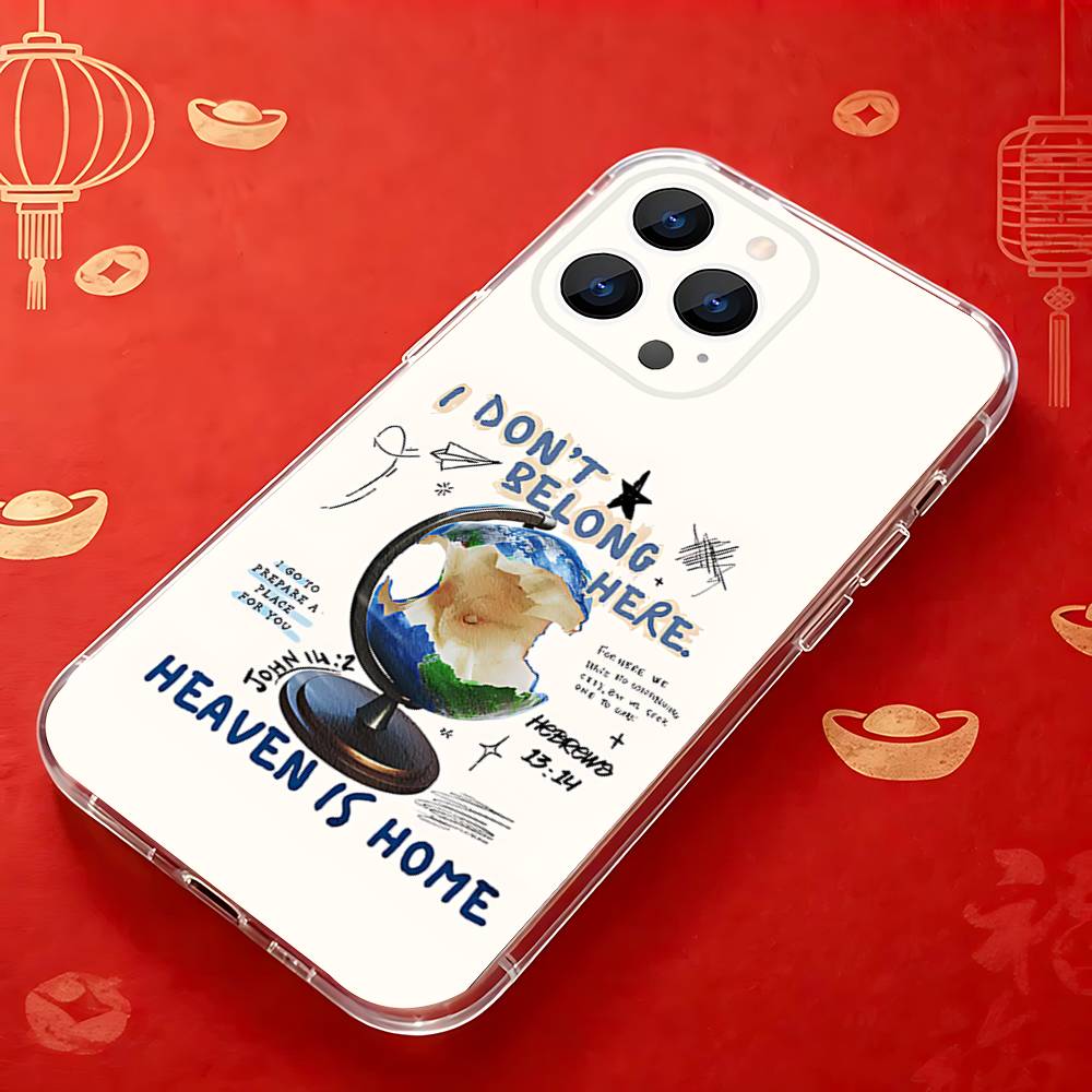 Gott Jesus Bibelvers Zitate Handyhülle geeignet für iPhone 11 12 13 14 15 16 17 Pro Max Plus X XS XR SE E Mini Schutzhülle