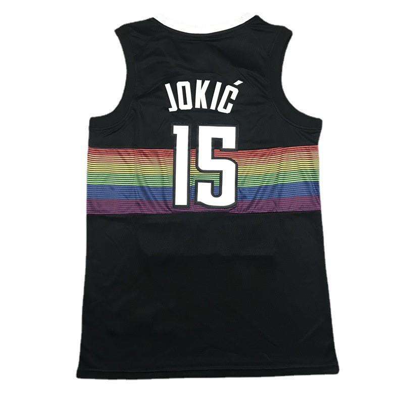 Mens Retro Basketball Jersey Vest With Embroidered Number 55 Jokic 27 Murray Breathable Mesh Cotton Sport Wear