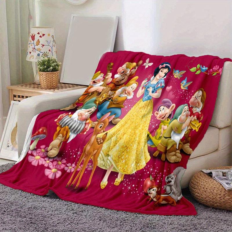 1pc Snow White Printing Blanket - Soft, All-Season Throw for Living Room, Bedroom,Personalized Gift with Adorable Cartoon Design