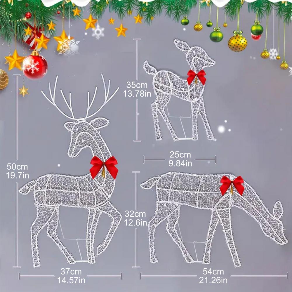 Lighted Christmas Deer Waterproof Festive Decor Christmas Deer Decor for Family Friends Home Patio Garden Parties Holiday
