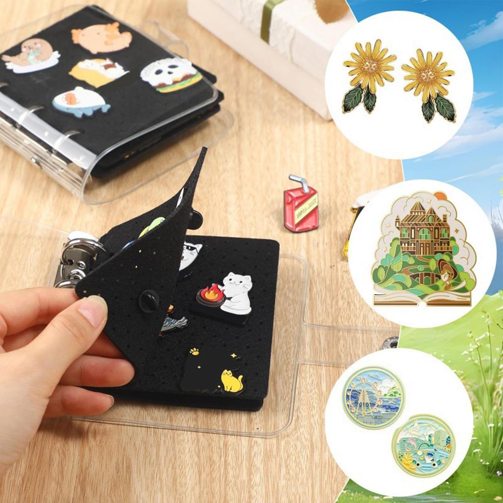 Pin Buch Filz Tragbar Faltbar Tragbar Schmuckständer Multifunktionaler Ringhalter Pin Halter Buch Für Ring Halskette Armbänder